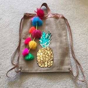 Custom made burlap backpack. NWOT